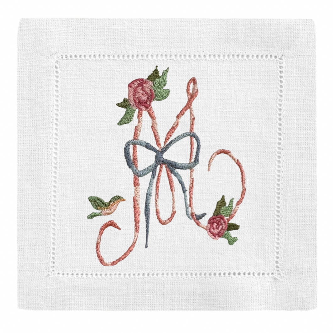 Floral Alphabet Cocktail Napkins