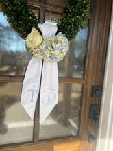 Load image into Gallery viewer, Cross and Monogram Wreath Sash
