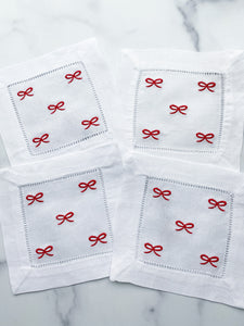 Red Bows Cocktail Napkins