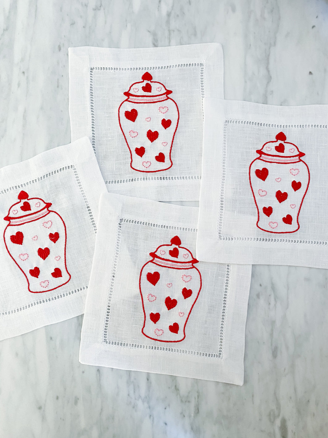 Ginger Jar Heart Cocktail Napkins