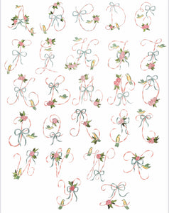 Floral Alphabet Cocktail Napkins